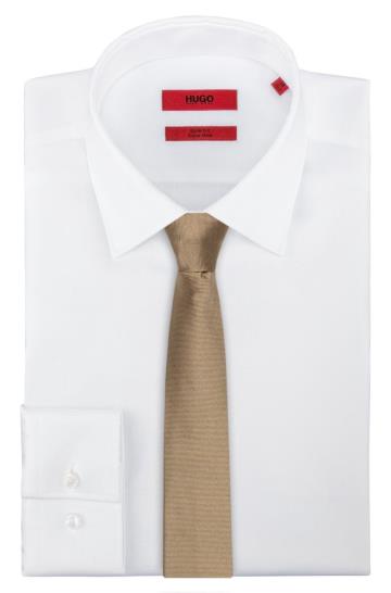 Krawaty HUGO Twill Beżowe Męskie (Pl62273)